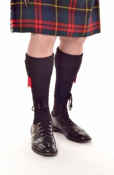 House Of Cheviot Men's Glencoe Classic Highland Kilt Hose - Black