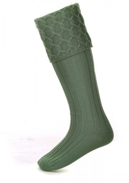 House Of Cheviot Men's Lewis Celtic Cable Kilt Hose - Ancient Green