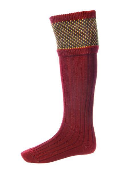 House Of Cheviot Men's Tayside Socks - Brick Red