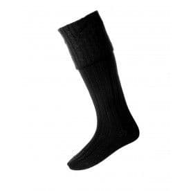House Of Cheviot Men's Wide Fitting Harris Socks - Black