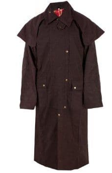 Hunter Outdoor Aussie Duster Long Waxed Cotton Coat - Brown