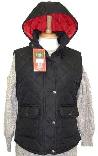 Hunter Outdoor Barley Quilted Gilet - Black with Red Liner