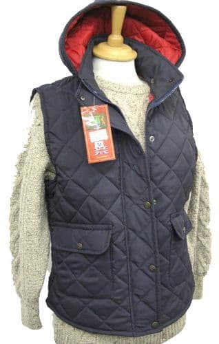 Hunter Outdoor Barley Quilted Gilet - Navy Blue with Red Liner