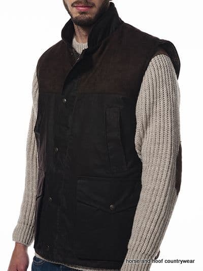 Hunter Outdoor Town & Country 100% Wax Cotton Shooting Gilet - Antique Brown