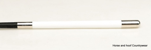 HySCHOOL Dressage Whip White Leather Handle
