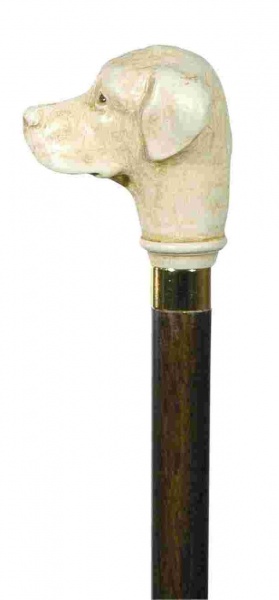 Imitation ivory Dog head cane