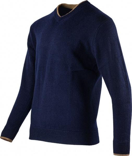 Jack Pyke Ashcombe 100% Lambswool V-Neck Jumper - Navy