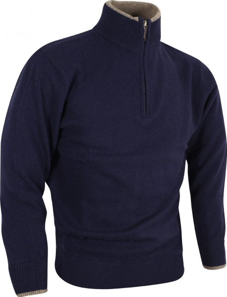 Jack Pyke Ashcombe 100% Lambswool ZipKnit - Navy