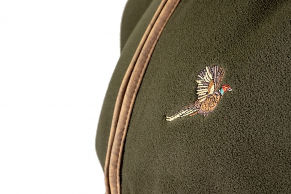 Jack Pyke Countryman Fleece Gilet with Pheasant Motif - Dark Olive