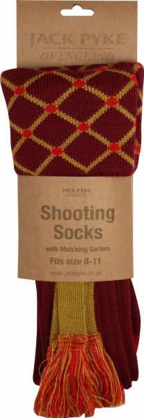 Jack Pyke Diamond Shooting Socks - Burgundy