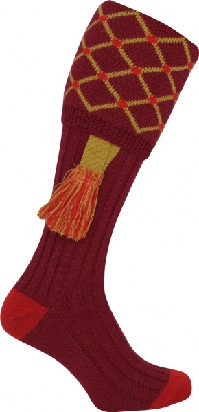 Jack Pyke Diamond Shooting Socks - Burgundy