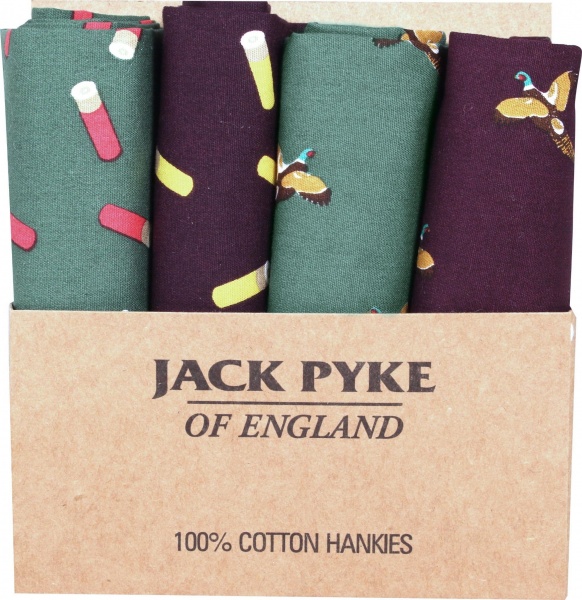 Jack Pyke Four Pack Hankies - Cartridge and Pheasant