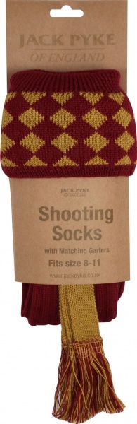 Jack Pyke Harlequin Shooting Socks - Burgundy