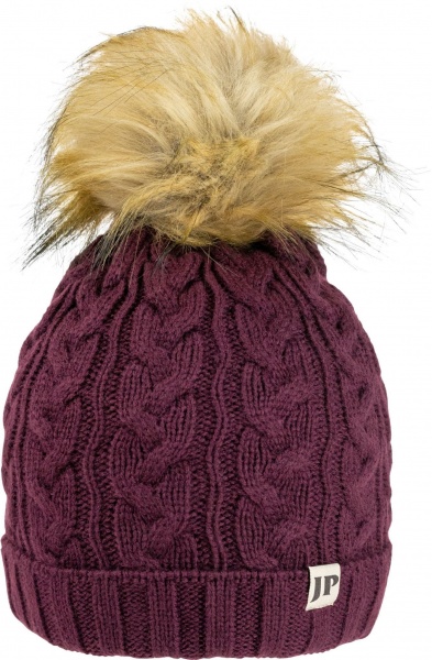 Jack Pyke Ladies Cable Knit Bob Hat - Burgundy