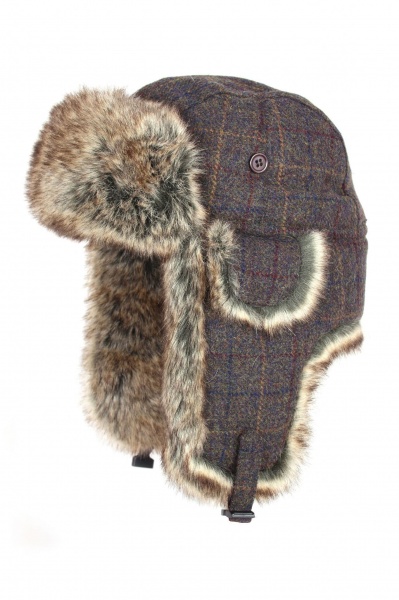 Jack Pyke Wool Blend Trapper Hat - Brown Check