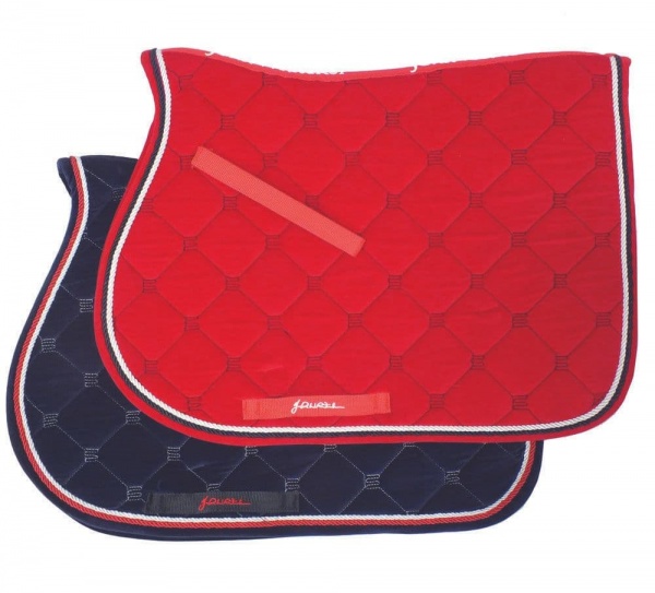 John Whitaker - Tricoloured Velvet Saddle Pad