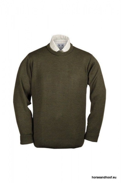 Lansdown Country Light Weight Crew Neck Shooting Jumper Without Patches - Forest Green.
