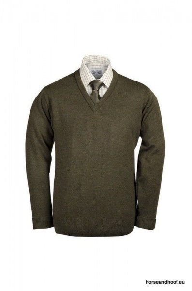 Lansdown Country Light Weight V-Neck Shooting Jumper Without Patches - Forest Green.
