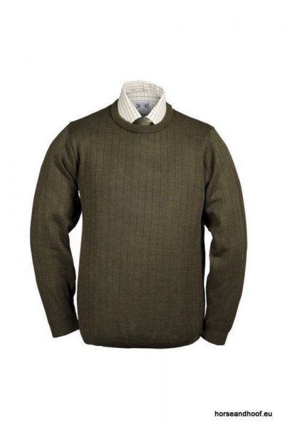 Lansdown Country Medium Weight Crew Neck Shooting Jumper Without Patches - Forest Green.