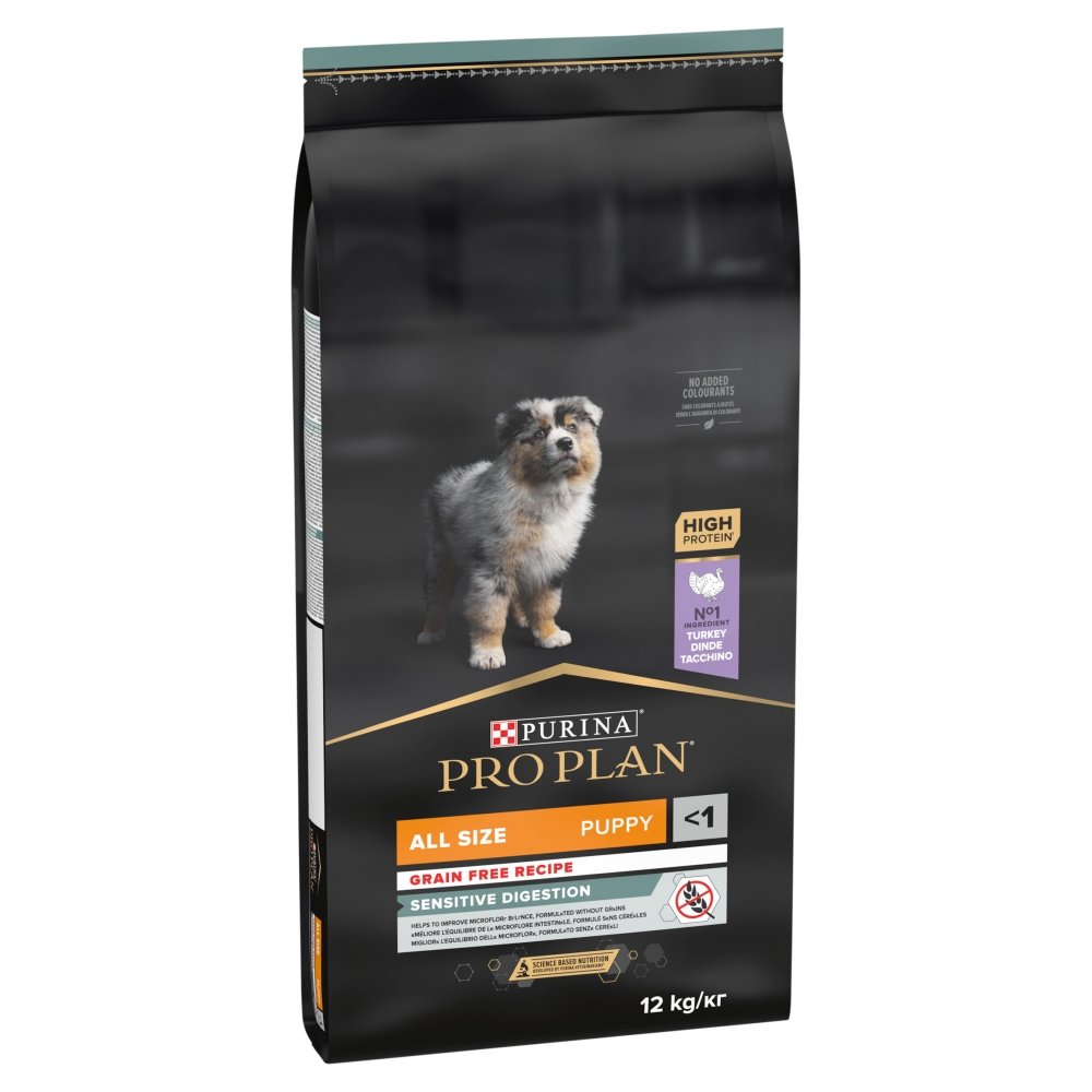 Pro Plan Puppy Grain Free Sensitive Digestion All Sizes 12kg horse and hoof