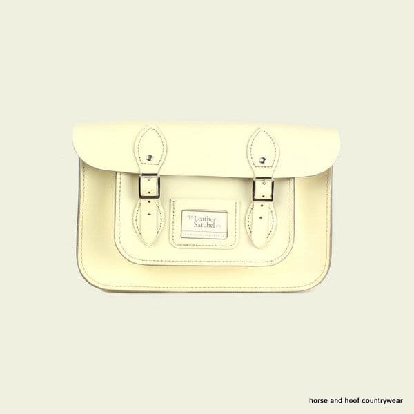 12.5 Inch Traditional Hand Crafted British Vintage Leather Satchel - Sherbet Lemon