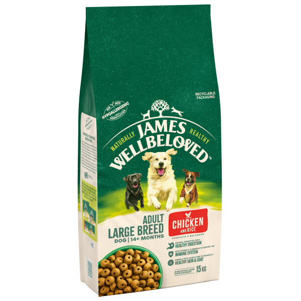 James Wellbeloved Adult Large Breed Chicken & Rice 15kg