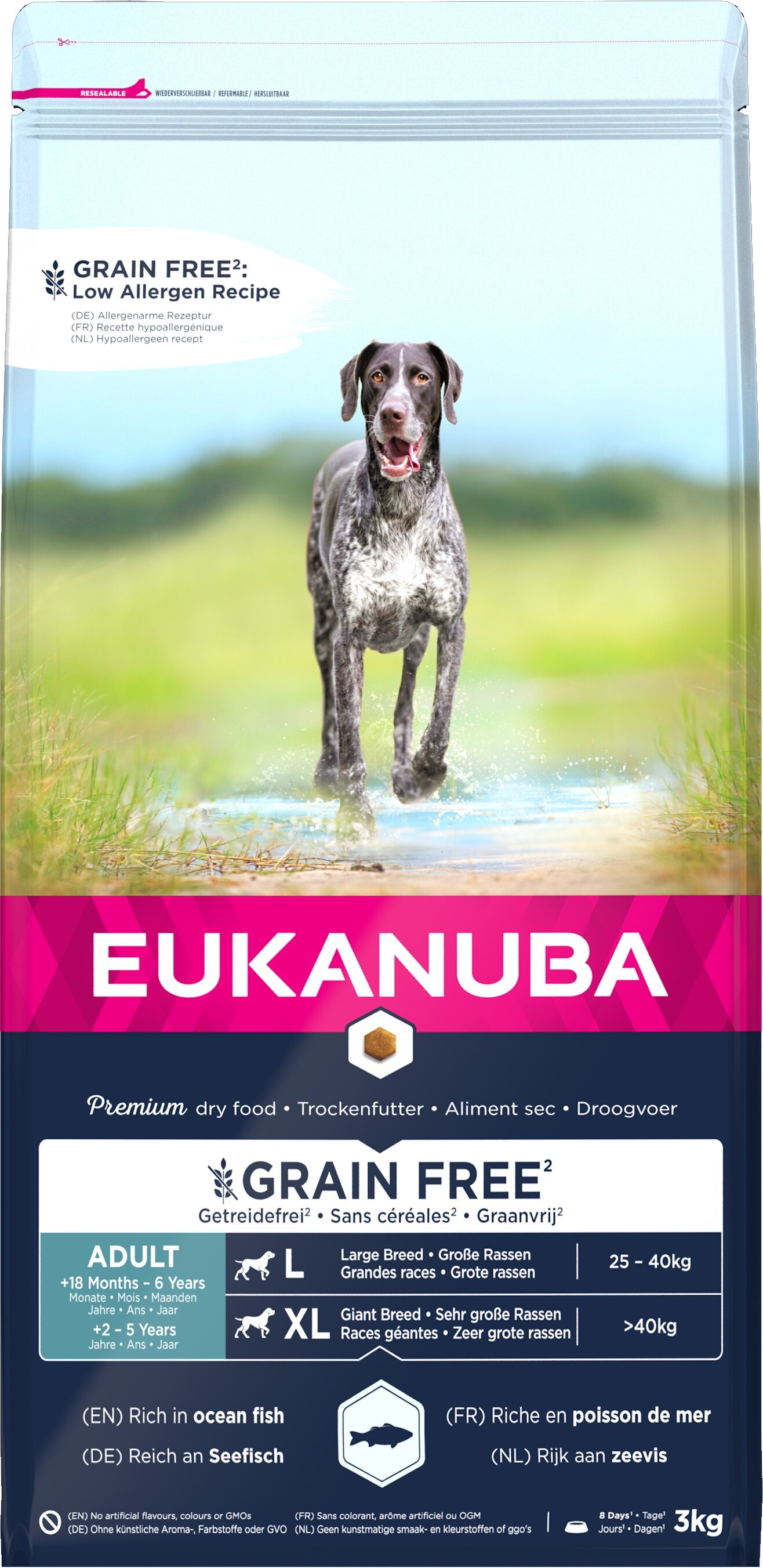 Eukanuba Adult Large Breed Grain Free Ocean Fish 3 x 3kg