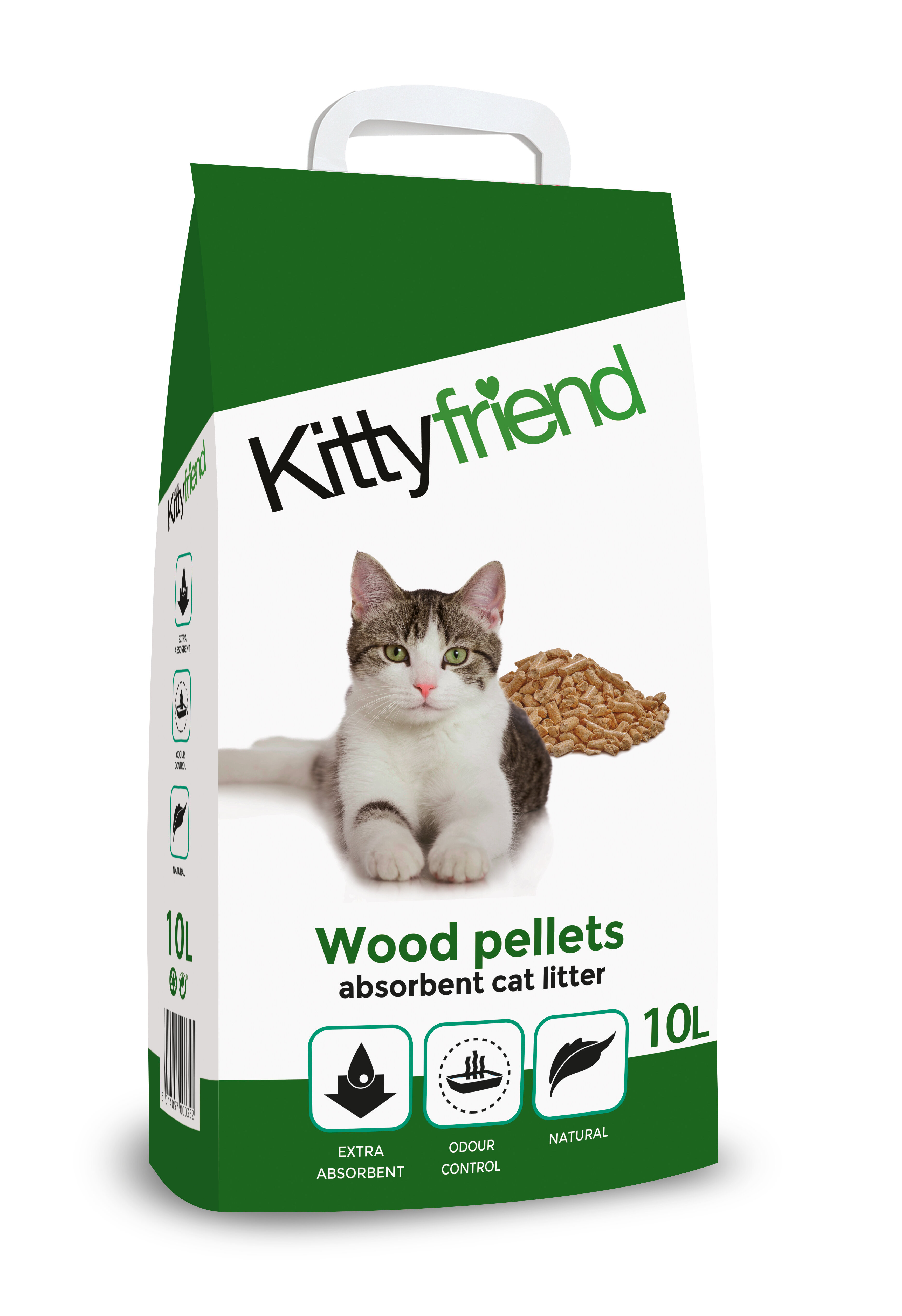 Kitty Friend Wood Pellets Cat Litter 10L horse and hoof