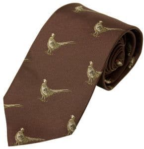 Bisley Burgundy Silk Tie - Pheasants