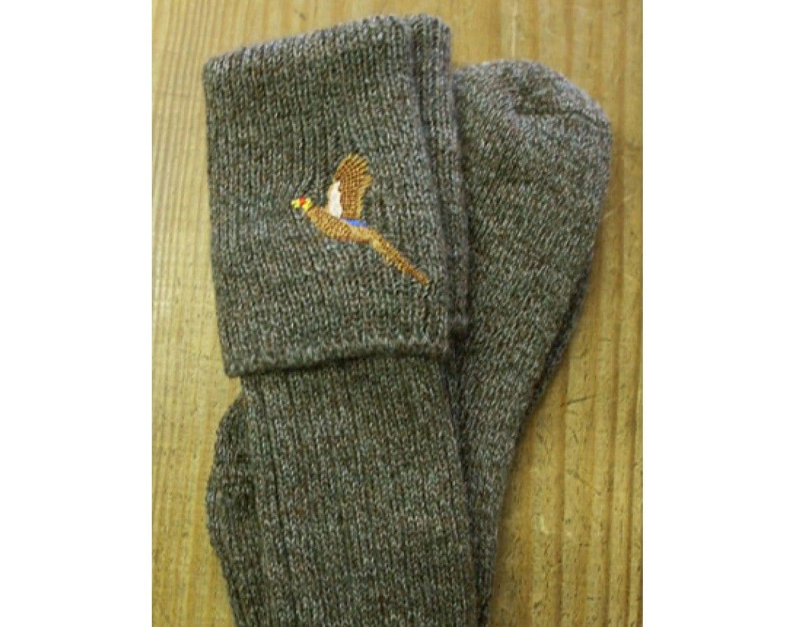 Bisley Tweed Pheasant Embroidered Stocking
