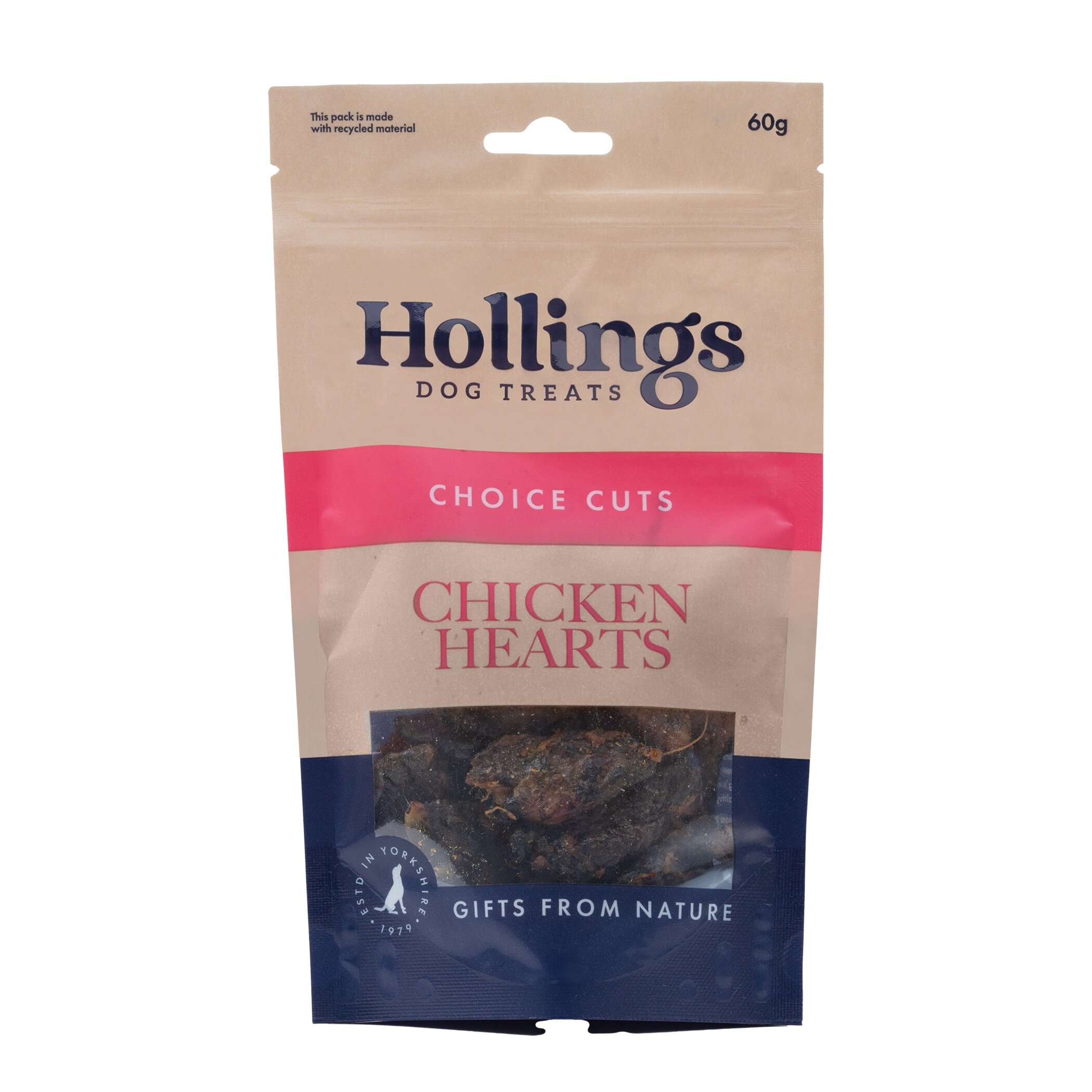 Hollings 100% Natural Chicken Hearts 12 x 60g