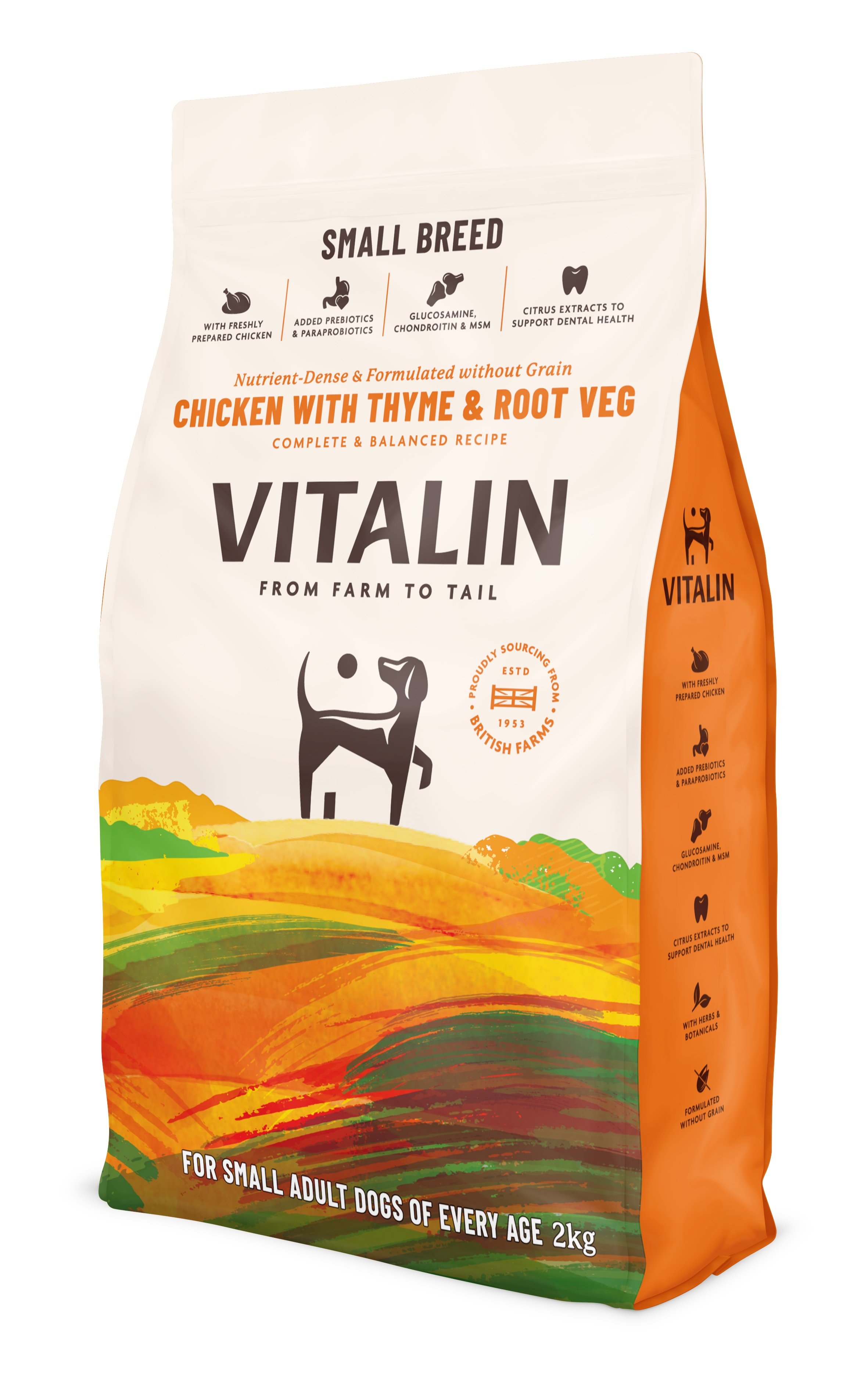 Vitalin Adult Small Breed Chicken with Thyme & Root Veg 4 x 2kg