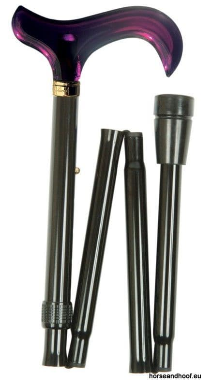 Classic Canes Acrylic Handle Derby Folding Cane - Amethyst Acrylic