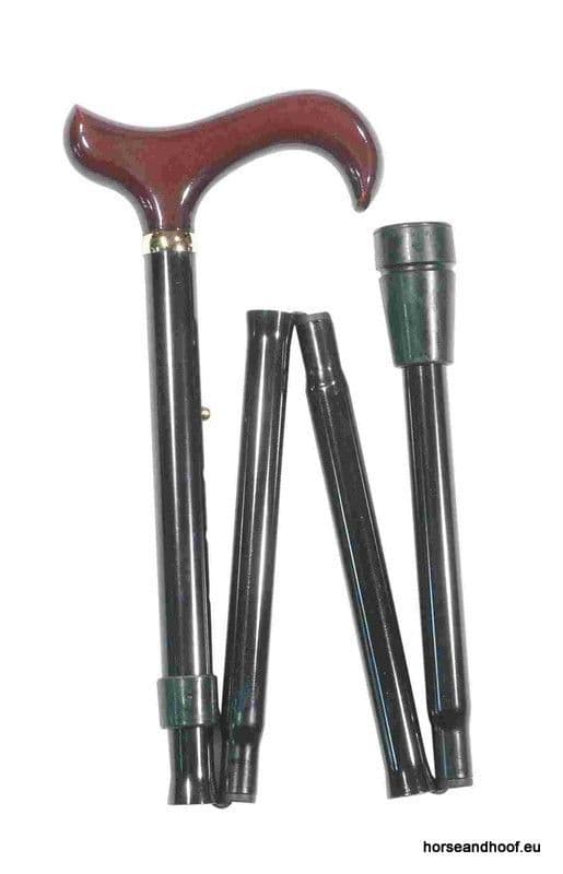 Classic Canes Black Folding Stick With Burgundy Derby Handle