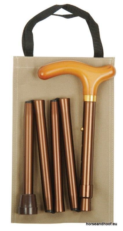 Classic Canes Handbag Folding Stick - Coffee Brown Shaft