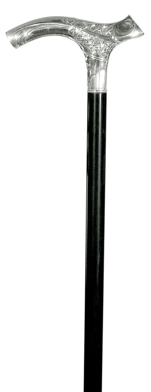 Classic Canes Silver - Plated Patterned Crutch Formal Cane