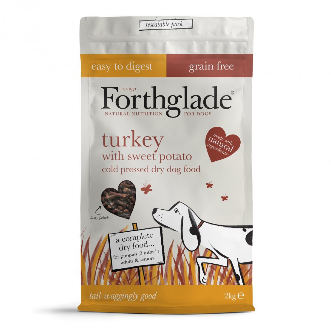 Forthglade Adult Cold Pressed Grain Free Turkey with Sweet Potato 2kg