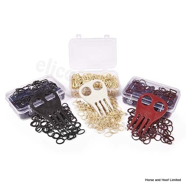Elico Plaiting Bands with Plaiting Comb Boxed horse and hoof