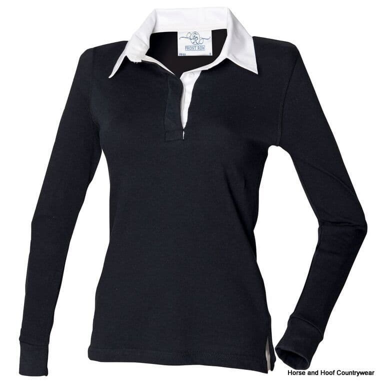 Front Row & Co Women's Long Sleeve Plain Rugby Shirt