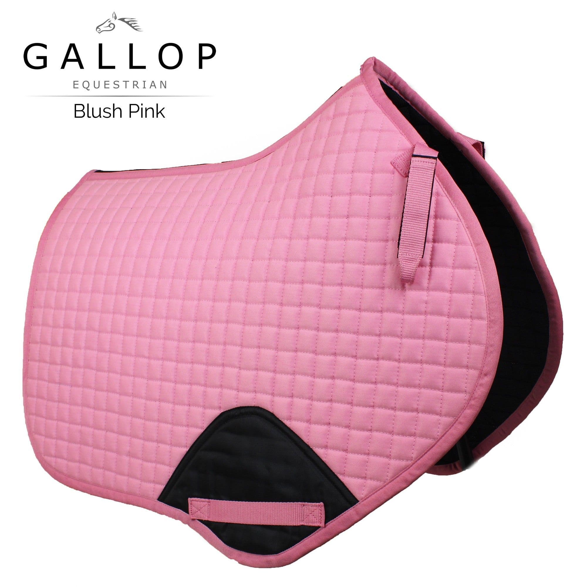 Gallop Prestige Close Contact/GP Quilted Saddle Pad Blush Pink horse and hoof