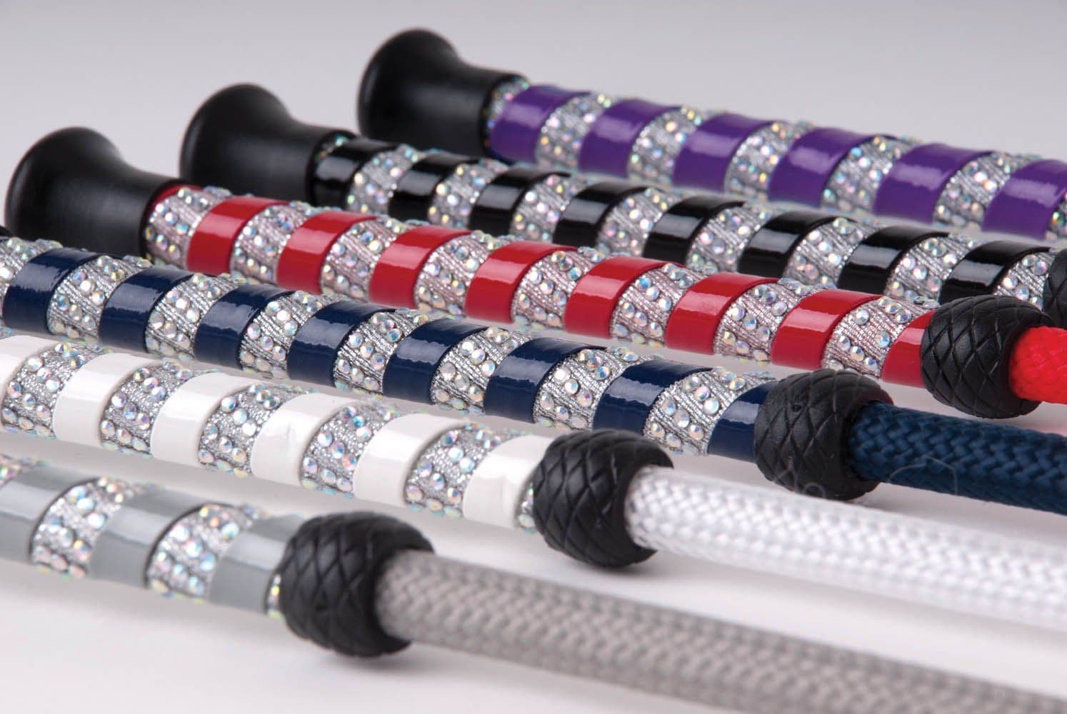 Harlequin Crystal Riding Crop - horse and hoof