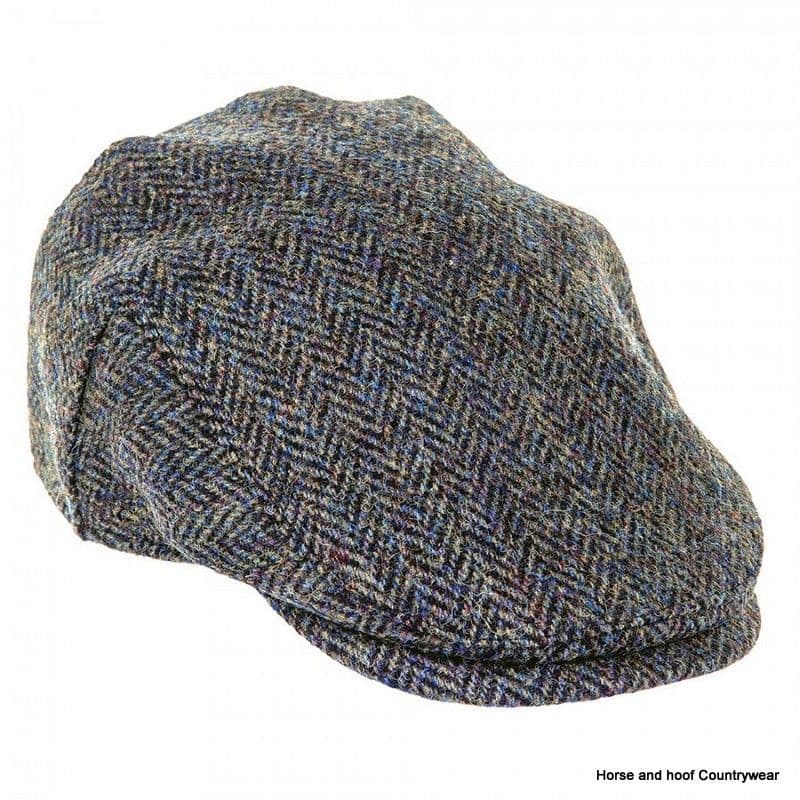 Heather Hats Highland Harris Tweed Flat Cap - Dk Green HB