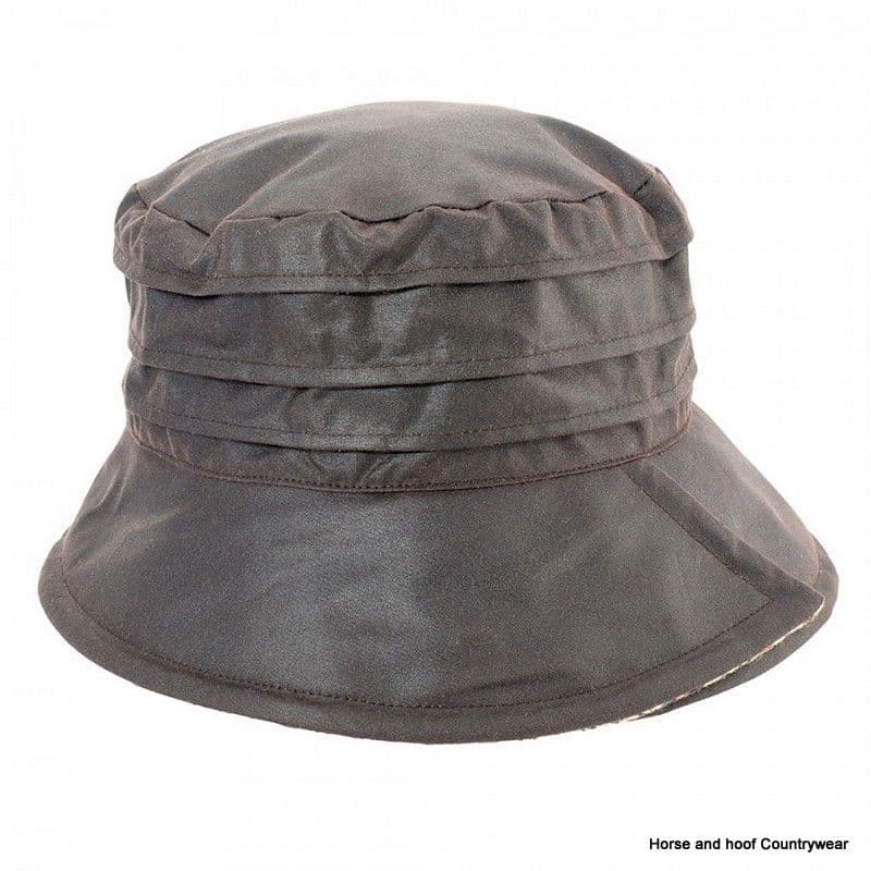 Heather Hats Isobel Ladies Ruched Wax Hat - Brown