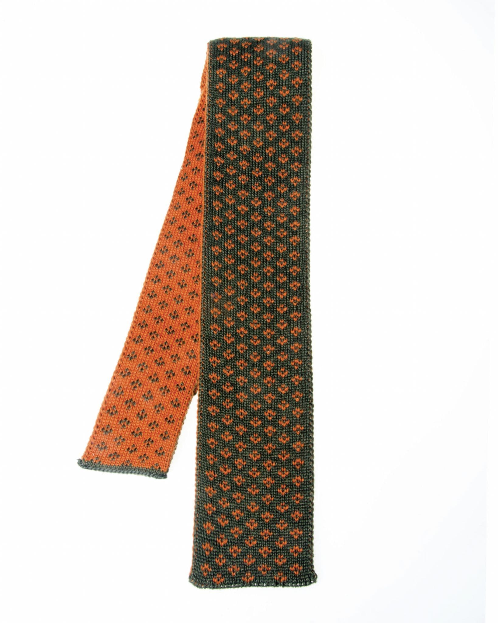 House Of Cheviot Boughton Necktie - Spruce/Burnt Orange