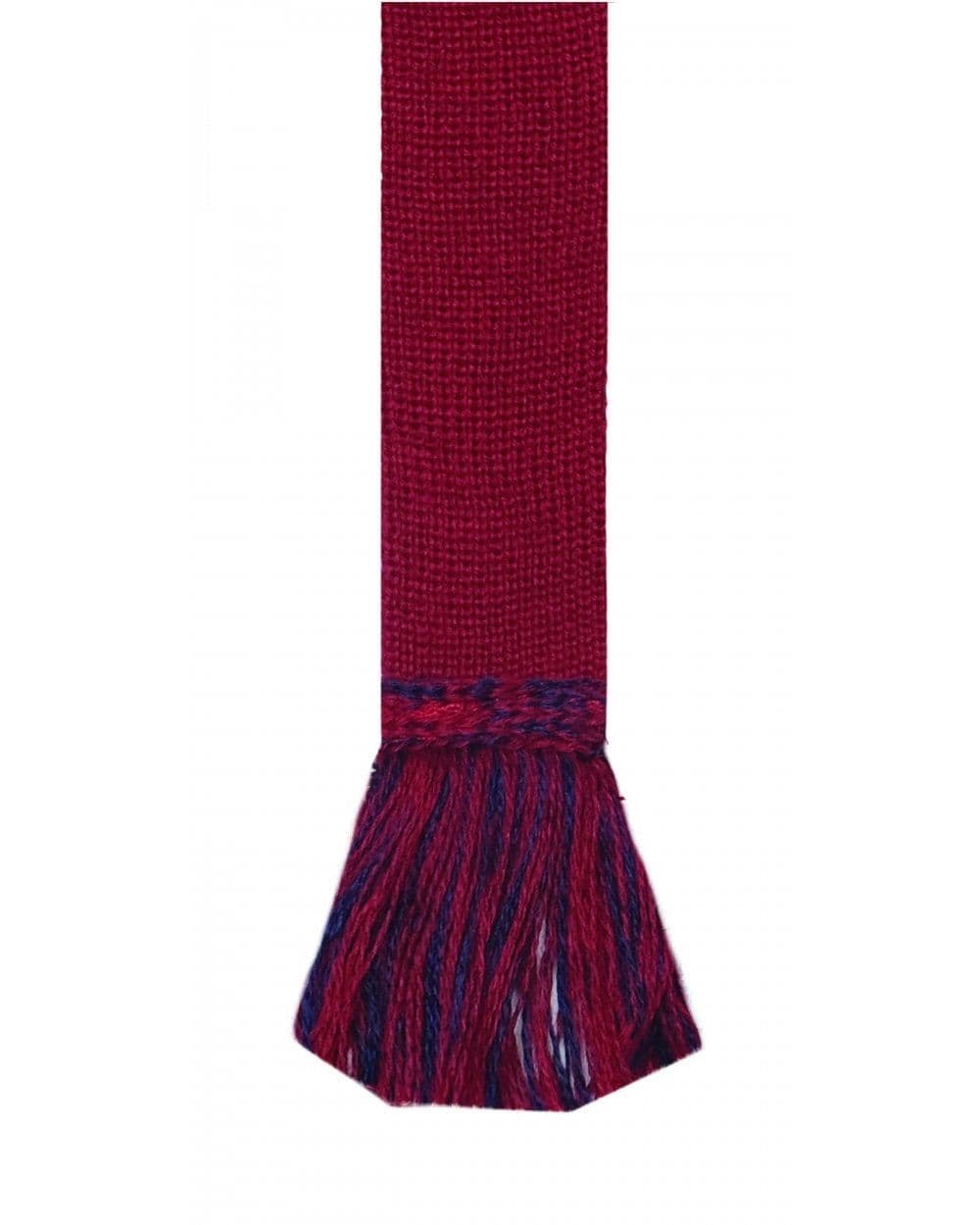 House Of Cheviot Classic Garter Ties - Brick Red and Navy