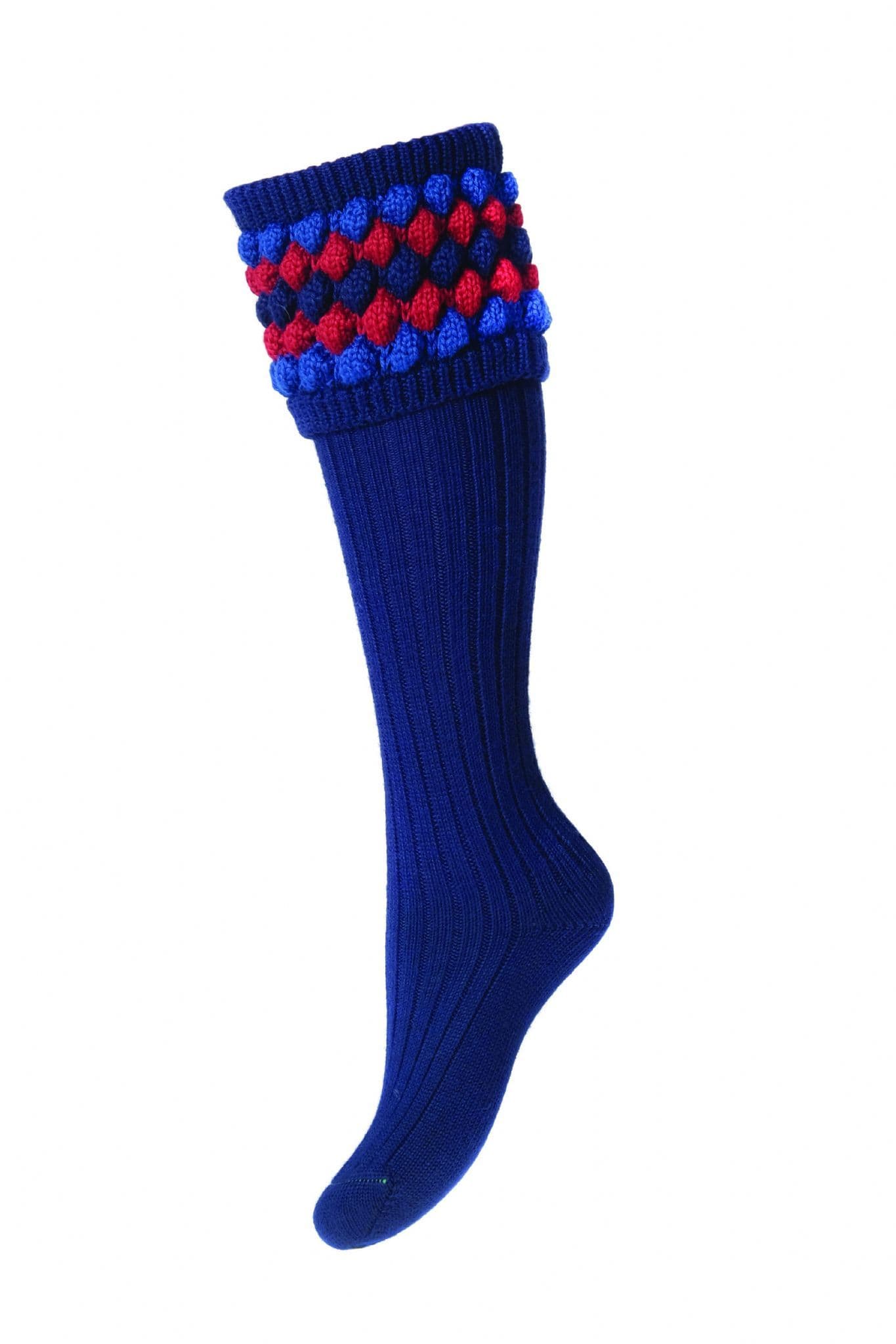 House Of Cheviot Lady Angus Socks - Mid Blue