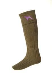 House Of Cheviot Lady Buckminster Socks - Dark Olive