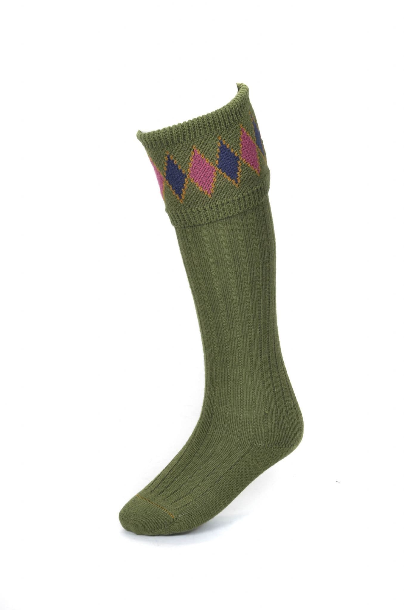 House Of Cheviot Lady Elgin Socks - Moss