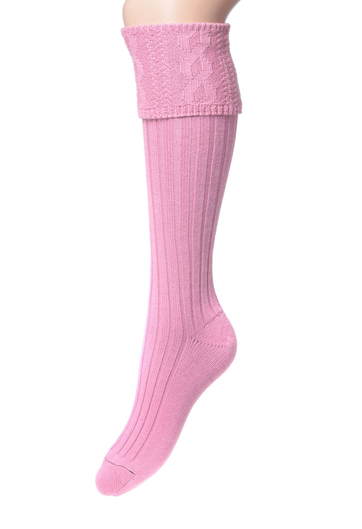 House Of Cheviot Lady Glenmore Socks - Rosewater