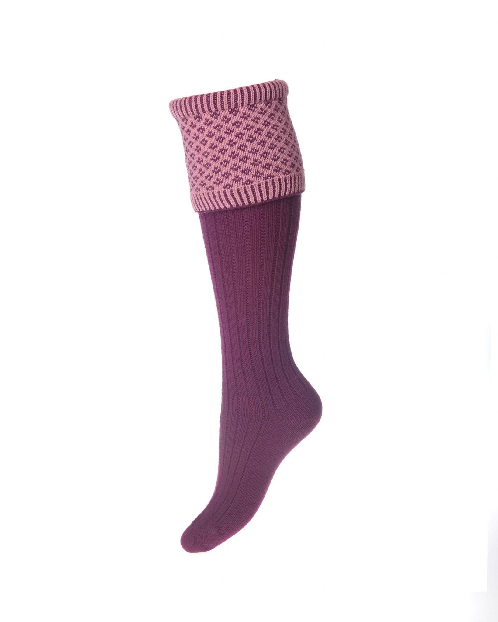 House Of Cheviot Lady Queensbury Socks - Bilberry
